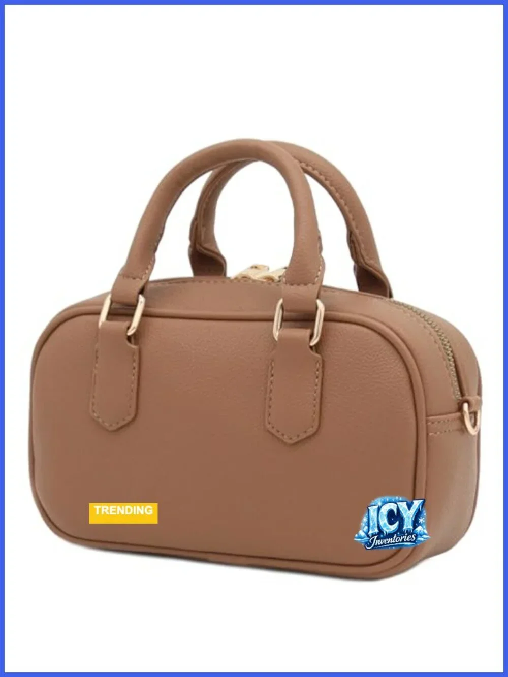 Mini PU Leather Satchel Purse Top Handle Crossbody Bag